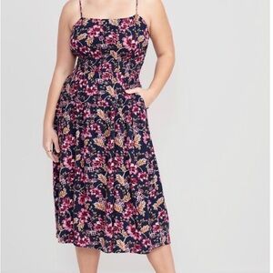 Old Navy Maxi Linen Blend Floral Dress Women Size Large